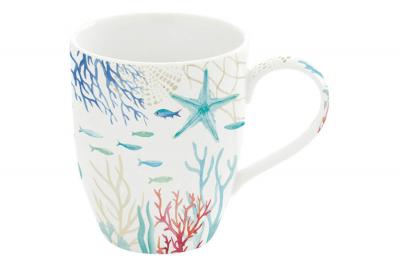 Кружка белая из фарфора Море 350 мл