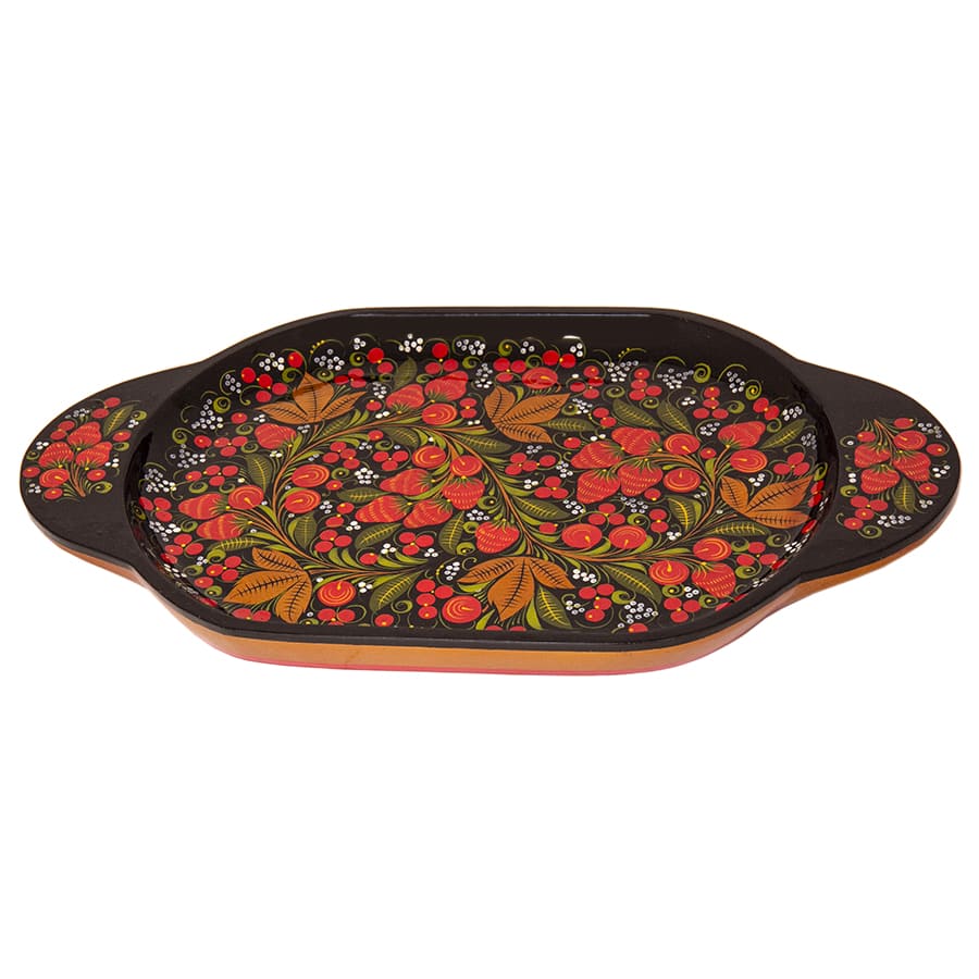 Фото - Сухарница деревянная Хохлома "Сказочка" 36 х 21 см