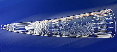 Фото - Рог хрустальный Весна с гравировкой эксклюзивная ручная работа 37 х 9 см Фото - Рог хрустальный Весна с гравировкой эксклюзивная ручная работа 37 х 9 см