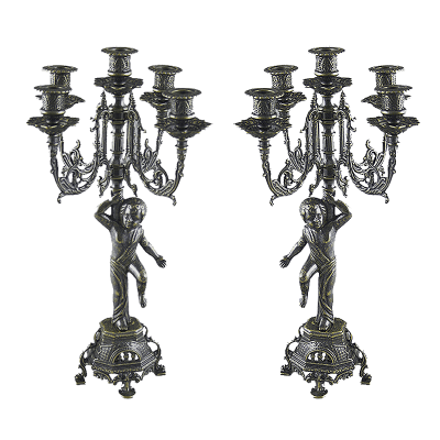 Фото - Канделябры для пяти свечей Купидоны 2 штуки