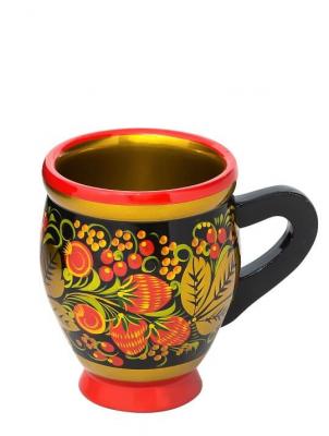 Фото - Кружка хохломская пивная современной формы 10 см