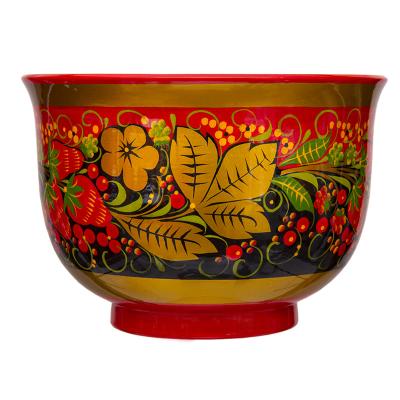 Фото - Хохломской салатник большой Двойной фон 11 х 16 см