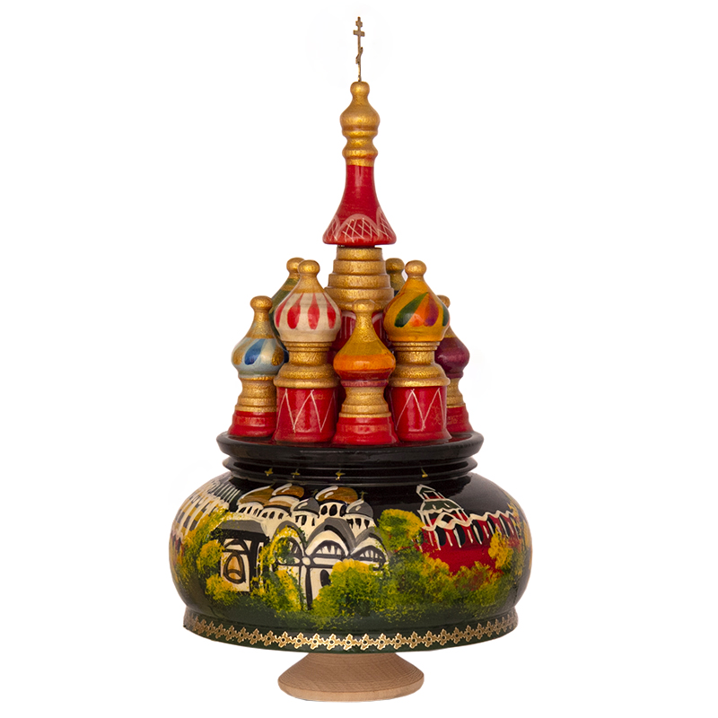 Фото - Музыкальный деревянный собор Ночная Москва 20 см