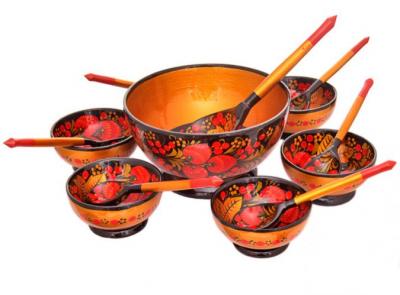 Фото - Хохломской набор для варенья на 6 персон 14 предметов 