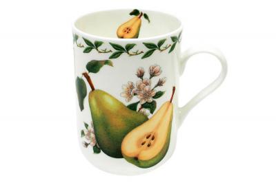 Кружка костяной фарфор белый фон Груша 300 мл