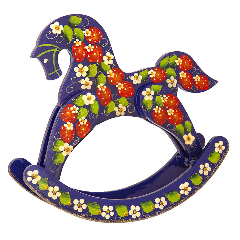 Фото - Деревянная расписная лошадка качалка Забава 20 х 21 см