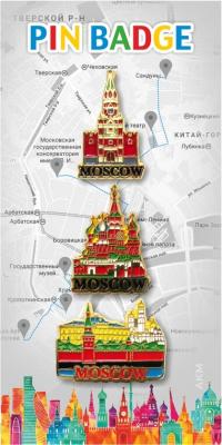 Фото - Набор значков Москва памятники 3 см 3 штуки