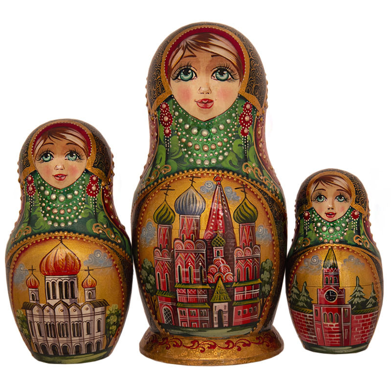 Фото - Авторская художественная матрешка Сокровища столицы 5 мест 22 см