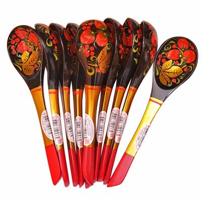 Фото - Набор фабричных деревянных ложек для салата 10 штук 20 см