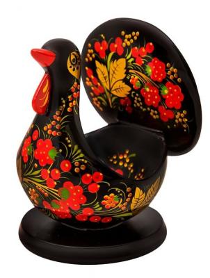 Фото - Солонка Хохлома резная Глухарь 11 см