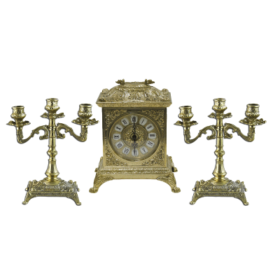 Фото - Каминный набор часы Ларец два канделябра Парма