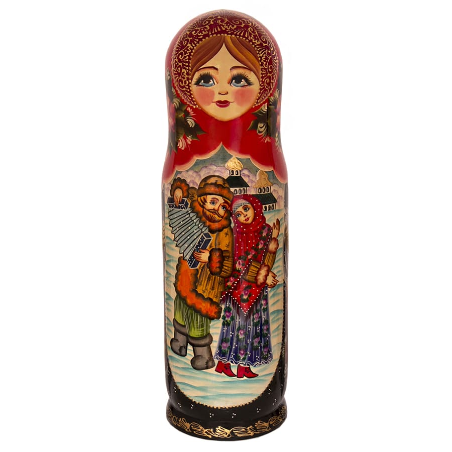 Фото - Футляр для бутылки шампанского Матрешка Зимушка зима 37 см