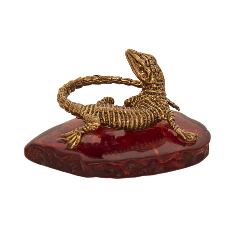 Фото - Статуэтка коллекционная на янтаре Саламандра 4 х 2 см