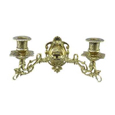 Фото - Настенный подсвечник на две свечи Ареццо золото 13 х 20 см