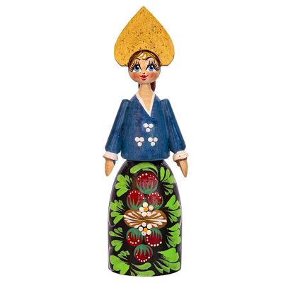 Фото - Деревянная кукла в кокошнике Мария Хохлома 17 см