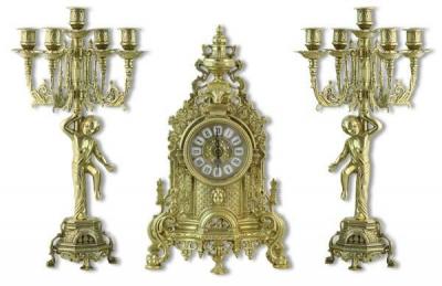 Фото - Комплект Тоскана - Каминные часы и два канделябра