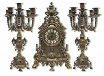 Фото - Комплект - Неаполь, каминные часы и два канделябра