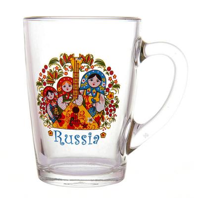 Фото - Стеклянная кружка Матрешки с балалайкой 320 мл Фото - Стеклянная кружка Матрешки с балалайкой 320 мл
