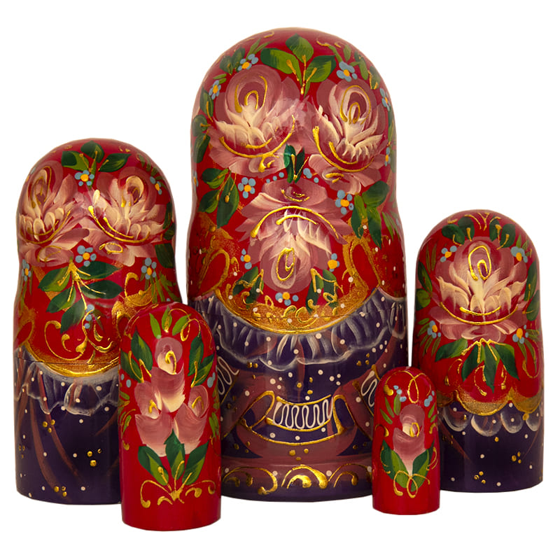 Фото - Деревянная расписная матрешка Русь 5 мест 18 см