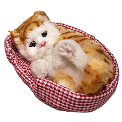 Фото - Игрушка из меха Большой кот в лежанке 23 х 18 см