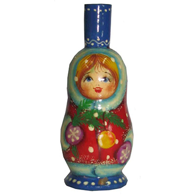 Свистулька новогодняя деревянная Снегурочка 