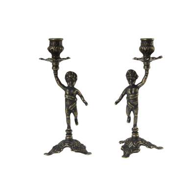 Фото - Пара подсвечников Амуры антик 23 см