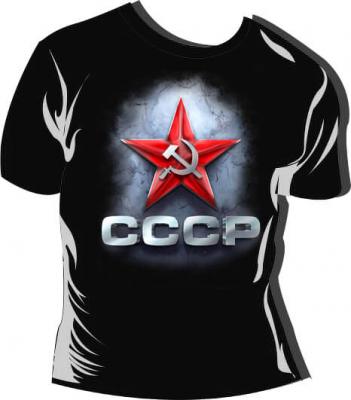 Фото - Футболка черная герб СССР красная звезда