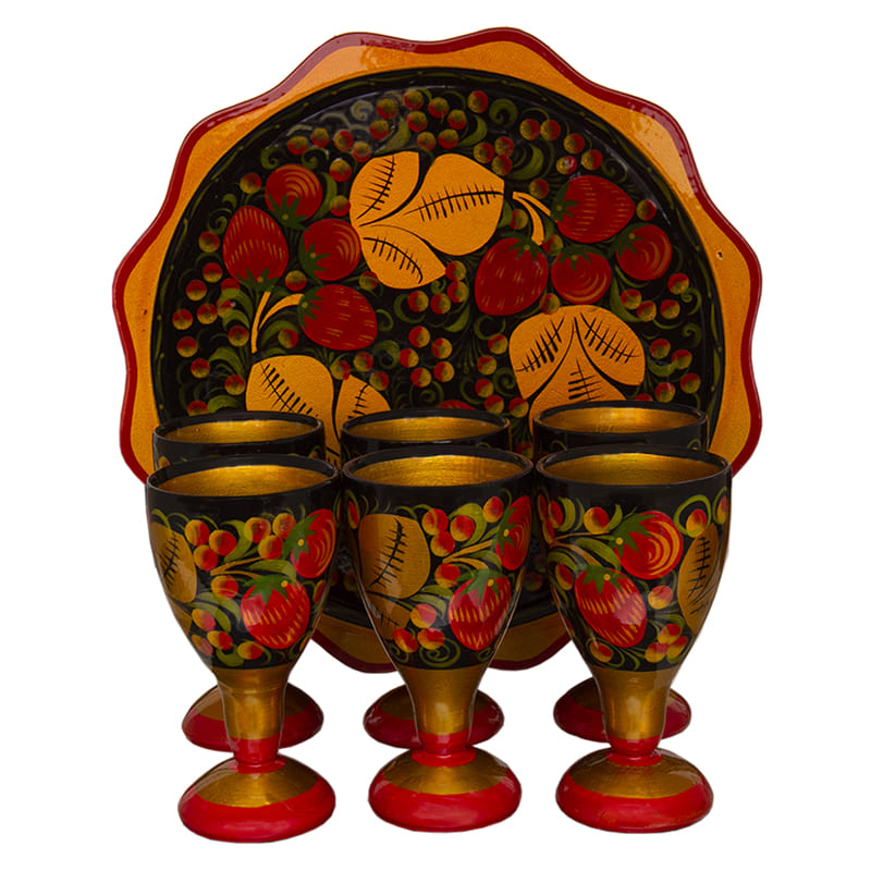 Фото - Хохломской набор для вина 7 предметов "Каприз"