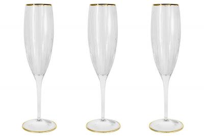 Набор бокалов для шапманского Пиза золото 150 мл, 6 штук