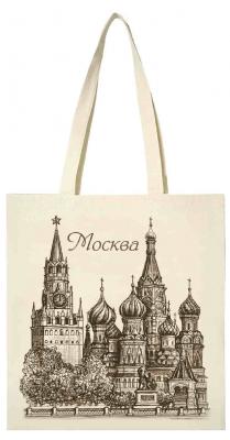 Фото - Сумка текстильная шоппер Собор монохром 34 х 41 см Фото - Сумка текстильная шоппер Собор монохром 34 х 41 см