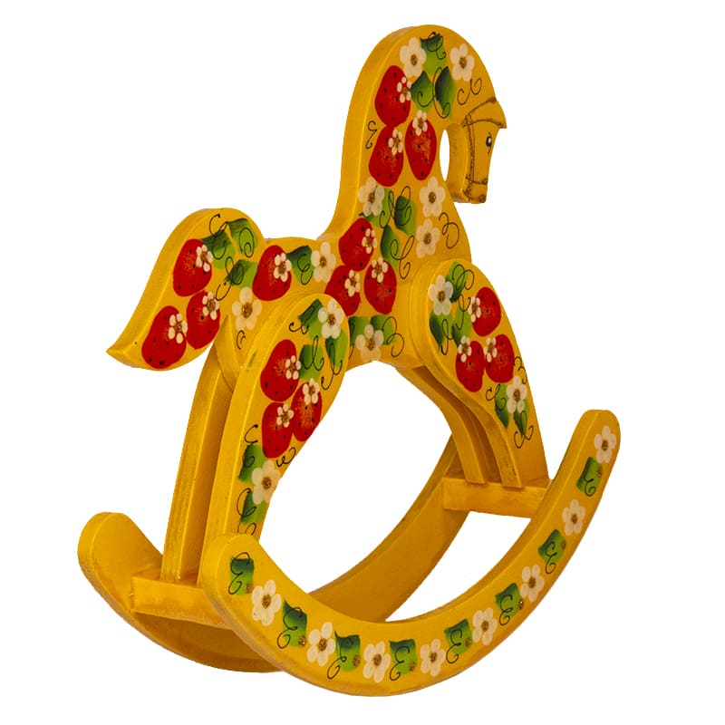 Фото - Деревянная лошадка качалка Клубнички 20 х 21 см