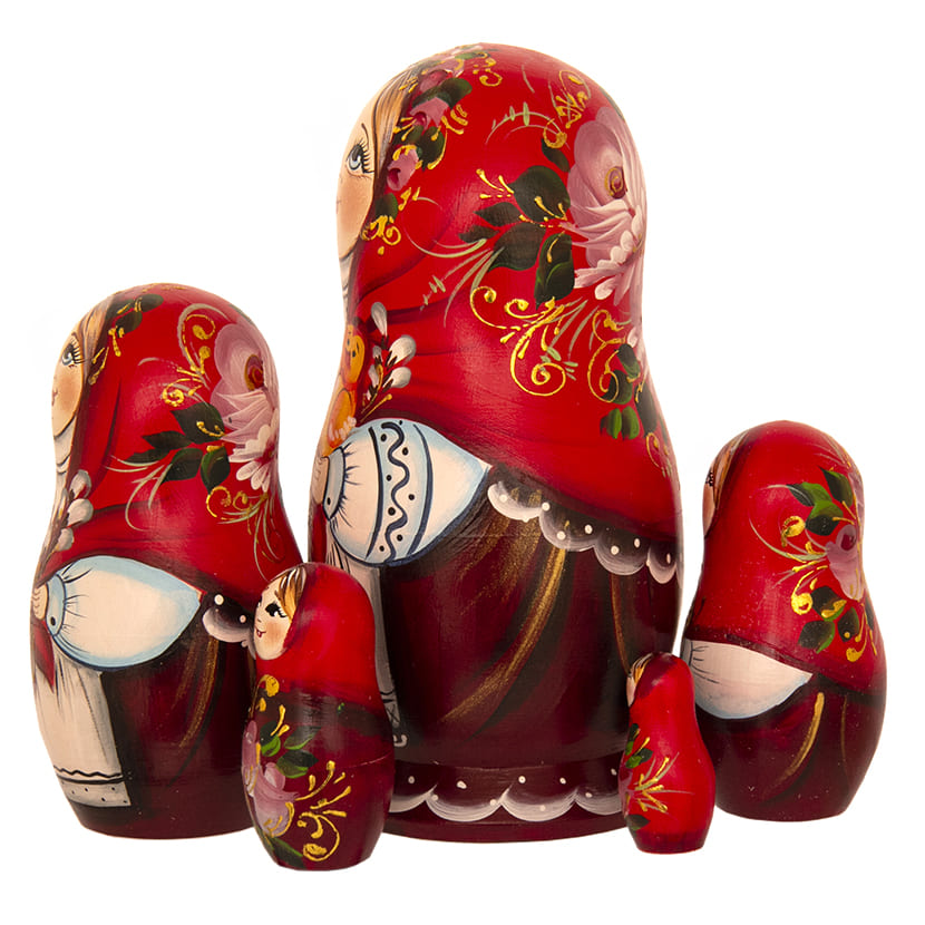 Фото - Матрешка авторская деревянная Пасхальная 5 мест 18 см