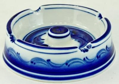 Фото - Пепельница керамическая Гжель круглая 11 см