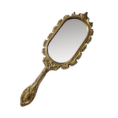Фото - Зеркало с ручкой Барокко золото 27 х 11 см