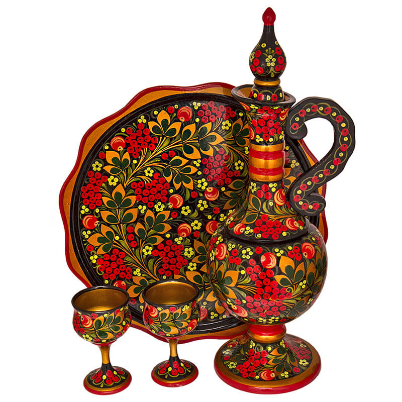 Фото - Хохломской набор для вина "Раздолье" 8 предметов