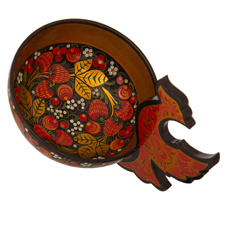 Фото - Деревянная конфетница Хохлома Жар-птица 14 х 17 см