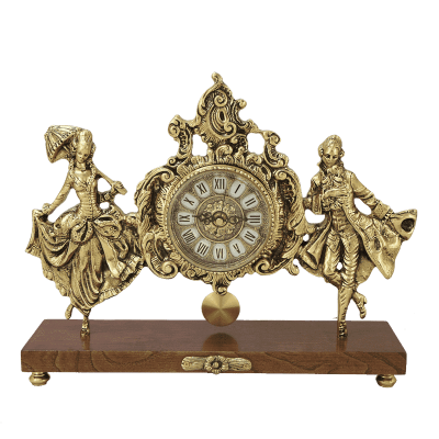 Фото - Бронзовые часы с маятником Пастораль 30 х 38 см