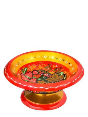 Фото - Конфетница ваза Хохлома Двойной фон 8 см