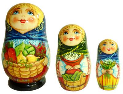 Фото - Матрешка авторская Урожай 3 места 13 см