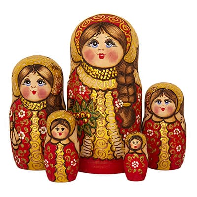 Матрешка авторская жженка Букеты