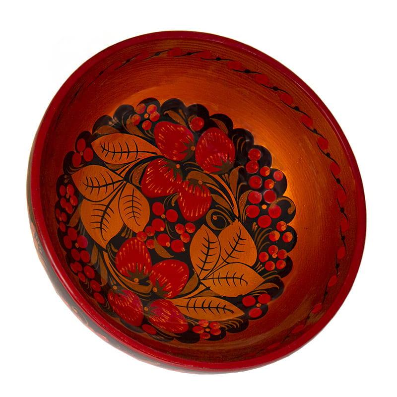 Фото - Салатник хохломской деревянный "Лисичка" 18,5 х 7 см