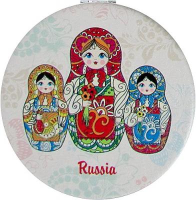 Фото - Зеркало складное мягкое из экокожи Матрешки 7 см