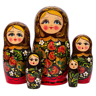 Матрешка традиционная Хохломская ягодка