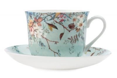 Чайная пара из костяного фарфора Луг 480 мл