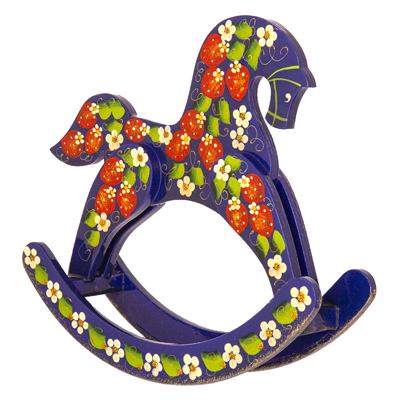 Фото - Деревянная расписная лошадка качалка Забава 20 х 21 см