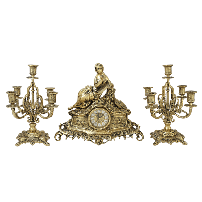 Фото - Бронзовый комплект с канделябрами Маленькая Леди 33 х 31 см