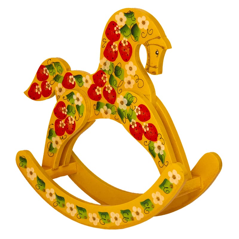 Фото - Деревянная лошадка качалка Клубнички 20 х 21 см