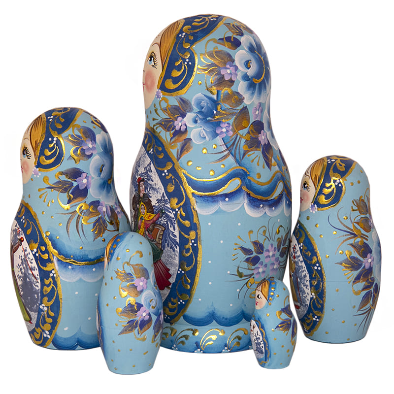 Фото - Деревянная авторская матрешка Зима 5 мест 18 см
