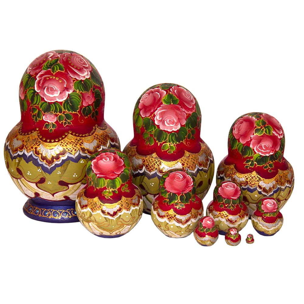 Фото - Матрешка деревянная авторская Сказки Пушкина 10 мест 17 см