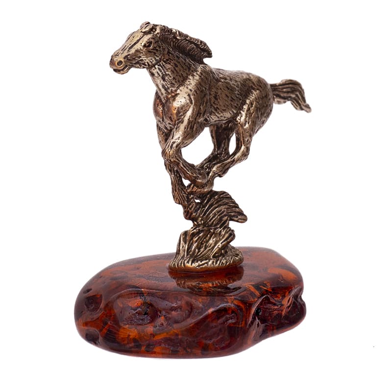 Фото - Фигурка на янтаре Бегущая лошадка 4 х 3 см